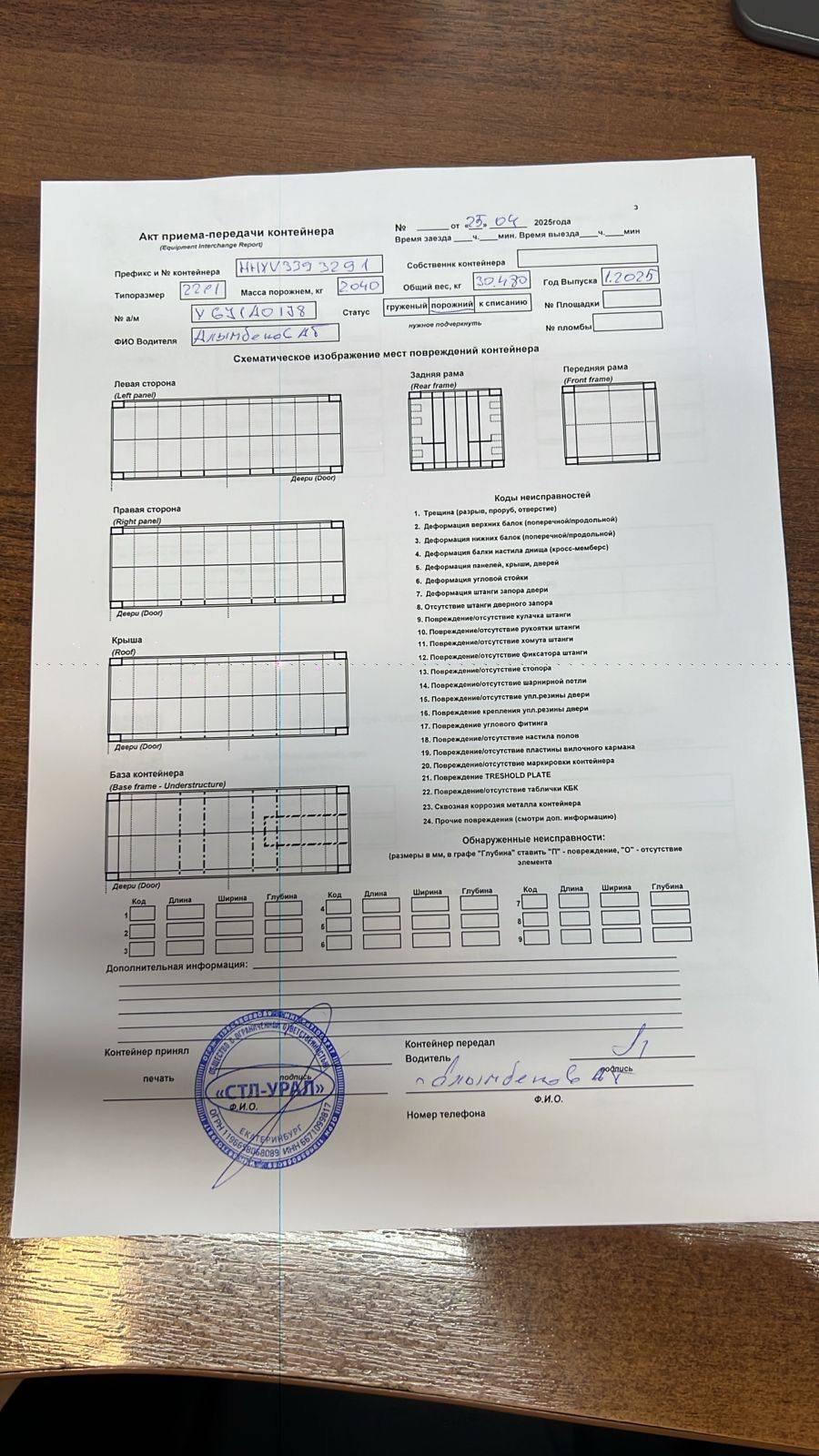 Морской контейнер HHXU3393291